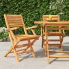 Folding Patio Chairs 2 pcs 21.7"x24.4"x35.4" Solid Wood Teak