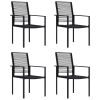 Patio Chairs 4 pcs PVC Rattan Black