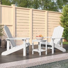 Patio Adirondack Chairs with Table HDPE White