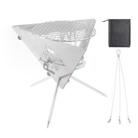 Camping Hanging Triangular Burning Platform Outdoor Triangular Brazier Tripod BBQ Grill Folding Firewood Burner Bonfire Stove