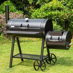 Heavy-Duty Charcoal Smoker Grills Extra Large Outdoor BBQ Gill with Offset Smoker Cooking Area with Warming Tray