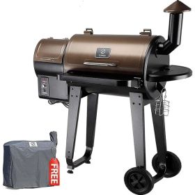 Z GRILLS ZPG-450A 2024 Upgrade Wood Pellet Grill & Smoker 6 in 1 BBQ Grill Auto Temperature Control, 450 Sq in Bronze