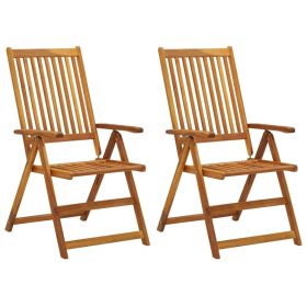 Patio Reclining Chairs 2 pcs Solid Acacia Wood