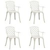 Patio Chairs 4 pcs Cast Aluminum White