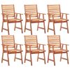 Patio Dining Chairs 6 pcs Solid Acacia Wood