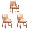 Patio Dining Chairs 3 pcs Solid Acacia Wood