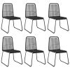 Patio Chairs 6 pcs Poly Rattan Black