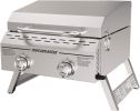 Megamaster Premium Outdoor Cooking 2-Burner Grill, While Camping, Outdoor Kitchen, Patio Garden, Barbecue with Two Foldable