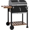 Royal Gourmet CD1824M 24-Inch Charcoal Grill, BBQ Smoker with Handle and Folding Table, Perfect for Outdoor Patio, Garden and