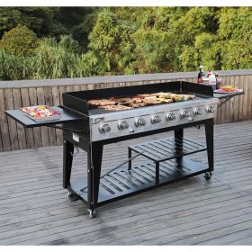 Event 8-Burner BBQ Propane Gas Grill With Cover Kerosene Stove Picnic or Camping Outdoor Barbecue Car Camping Accessories Stand