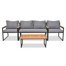 4 Piece Outdoor Patio Lounge Conversation Set