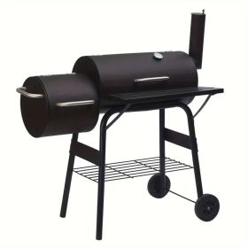 Charcoal Grill, Outdoor Charcoal Grill with Offset Smoker, Barbecue Outdoor Camping Charcoal Grills & Smokers with Grill Cover