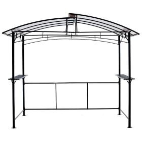 Grill gazebo 8x5ft,outdoor patio canopy,BBQ shelter with steel Hardtop and side shelves