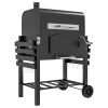 Outsunny Charcoal Grill, BBQ with Adjustable Height, Portable Barbecue with Folding Shelves, Thermometer, Bottle Opener & Wheels for Outdoor Camping