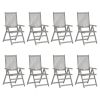 Patio Reclining Chairs 8 pcs Gray Solid Acacia Wood