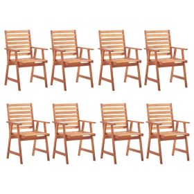 Patio Dining Chairs 8 pcs Solid Acacia Wood