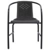 Patio Chairs 4 pcs Plastic Rattan and Steel 242.5 lb