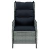 Reclining Patio Chair with Cushions Poly Rattan Light Gray