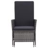 Reclining Patio Chair with Cushions Poly Rattan Gray