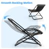 Outdoor Patio PE Wicker Rocking Chair with Armrests and Metal Frame