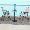 Set of 2 Patio Folding Bar-Height Chairs with Armrests and Quick-Drying Seat