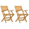 Folding Patio Chairs 2 pcs 21.7"x24.4"x35.4" Solid Wood Teak