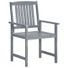 Patio Chairs 8 pcs Solid Acacia Wood Gray