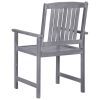 Patio Chairs 4 pcs Solid Acacia Wood Gray