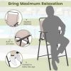 Set of 2 Patio Folding Bar-Height Chairs with Armrests and Quick-Drying Seat