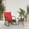 Patio Rocking Chair with Cushions Brown Poly Rattan