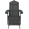 Patio Adirondack Chair with Footstool HDPE Anthracite