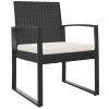 Patio Dining Chairs 2 pcs Black PP Rattan