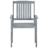 Patio Chairs 8 pcs Solid Acacia Wood Gray