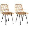 Patio Chairs 2 pcs 18.9"x24.4"x33.1" PE Rattan