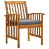 Patio Dining Chairs 8 pcs with Cushions Solid Wood Acacia