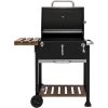 Royal Gourmet CD1824M 24-Inch Charcoal Grill, BBQ Smoker with Handle and Folding Table, Perfect for Outdoor Patio, Garden and