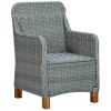 Patio Chairs with Cushions 2 pcs Poly Rattan Light Gray