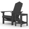 Patio Adirondack Chair with Table HDPE Anthracite