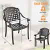 Cast Aluminum Patio Chairs Set of 2 with Armrests