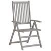 Patio Reclining Chairs 6 pcs Gray Solid Acacia Wood