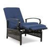 Outdoor Recliner Adjustable Patio Reclining Lounge Chair with Olefin Cushion