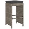 Patio Bar Stools with Cushions 6 pcs Gray Poly Rattan