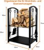 Indoor Firewood Rack with 4-Piece Fireplace Tools Set, 2-Layer Firewood Rack and Fireplace Accessories