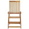 Folding Patio Chairs 8 pcs Solid Acacia Wood