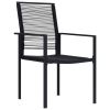 Patio Chairs 4 pcs PVC Rattan Black