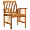 Patio Dining Chairs 8 pcs with Cushions Solid Wood Acacia