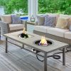 Wholesale Aluminum Outdoor Coffee Dining Patio Firepit Table Propane Gas Fire Pit Table With Stainless Steel Ice Tub