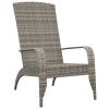 Patio Adirondack Chair Gray Poly Rattan