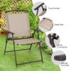 Set of 2 Patio Dining Chairs with Armrests and Rustproof Steel Frame