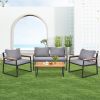 4 Piece Outdoor Patio Lounge Conversation Set